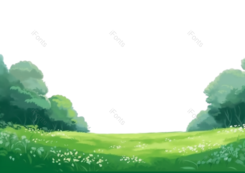 元素图片,树木元素,插画PNG,春游免抠素材